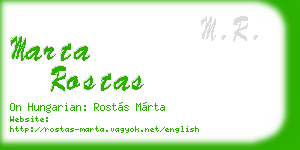 marta rostas business card